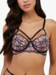Playful Promises Jessie Whip Embroidery Balconette Bra, Pink/Black