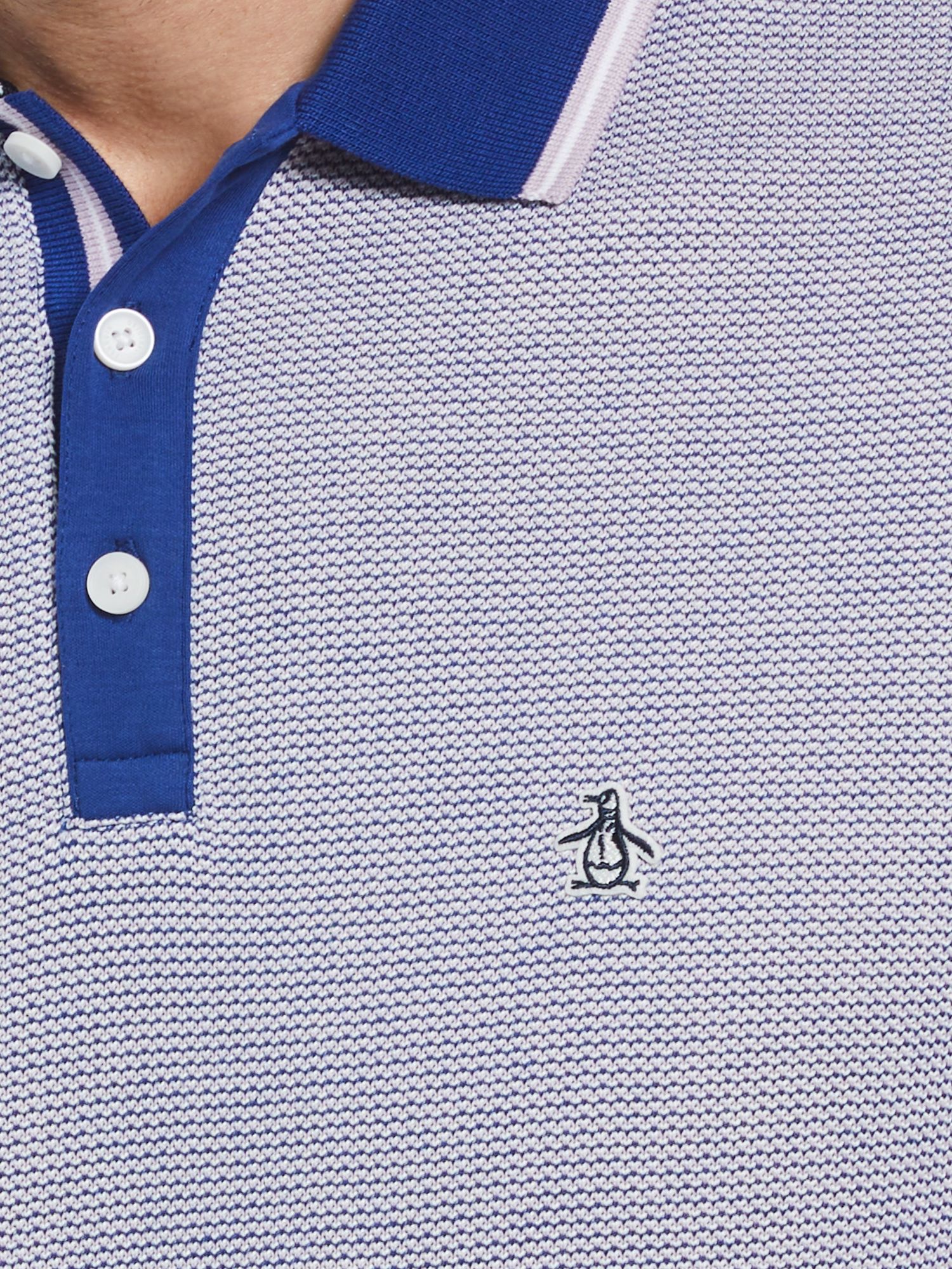 Original Penguin Birdseye Pique Jacquard Polo Shirt, Lavender Frost, S