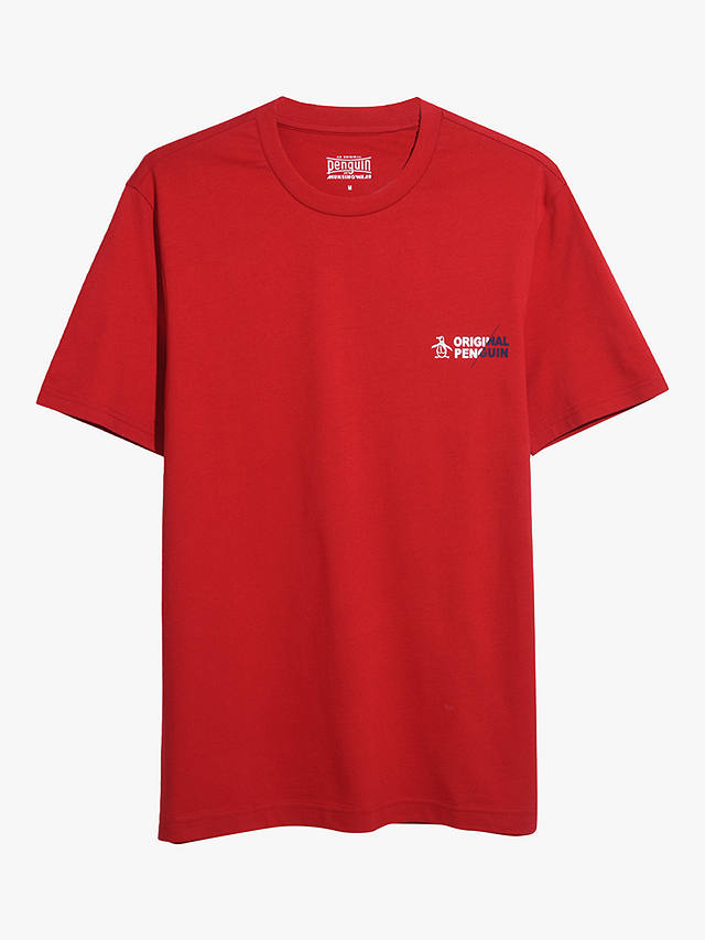 Original Penguin Short Sleeve Spliced Logo T-Shirt, Red