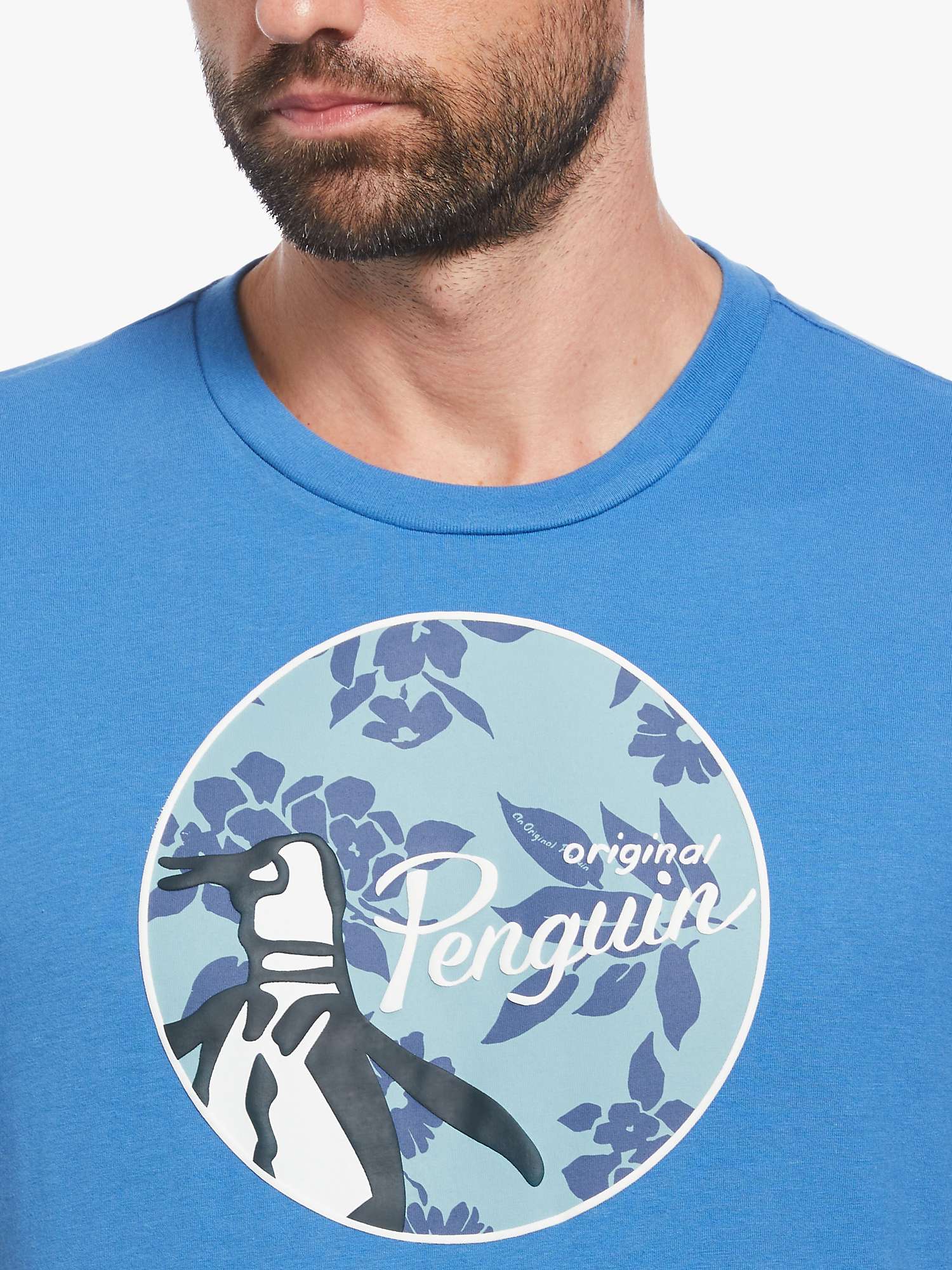 Buy Original Penguin Short Sleeve Floral Graphic Print T-Shirt, Blue/Multi Online at johnlewis.com