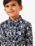 Angel & Rocket Kids' Floral Print Shirt, Navy