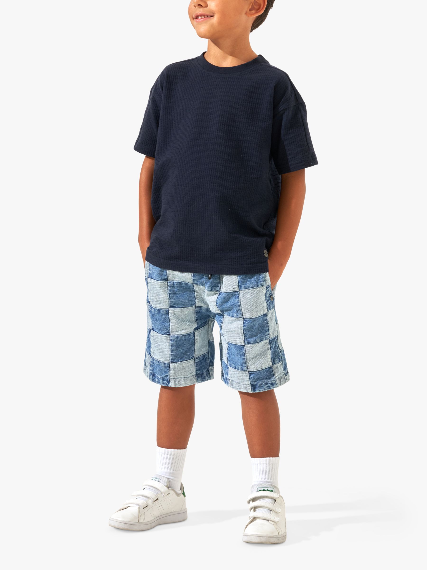 Buy Angel & Rocket Kids' Hector Textured T-Shirt, Navy Online at johnlewis.com