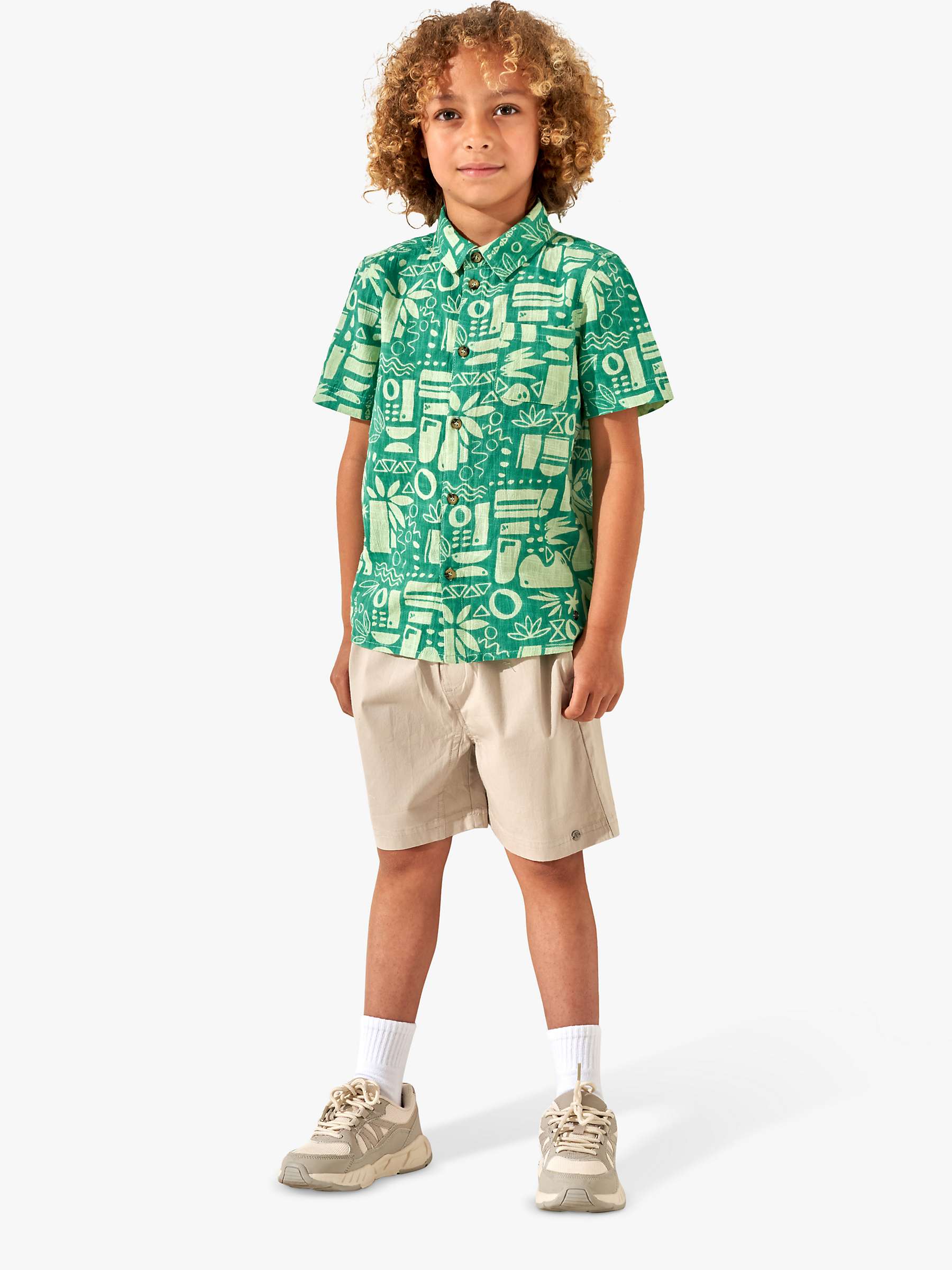 Buy Angel & Rocket Kids' Bau Holiday Shirt, Green Online at johnlewis.com