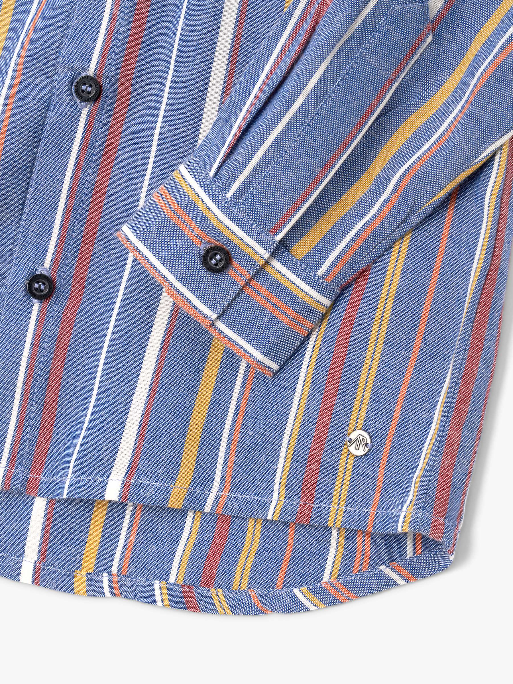 Buy Angel & Rocket Kids' Textured Multi Stripe Shirt, Blue Online at johnlewis.com