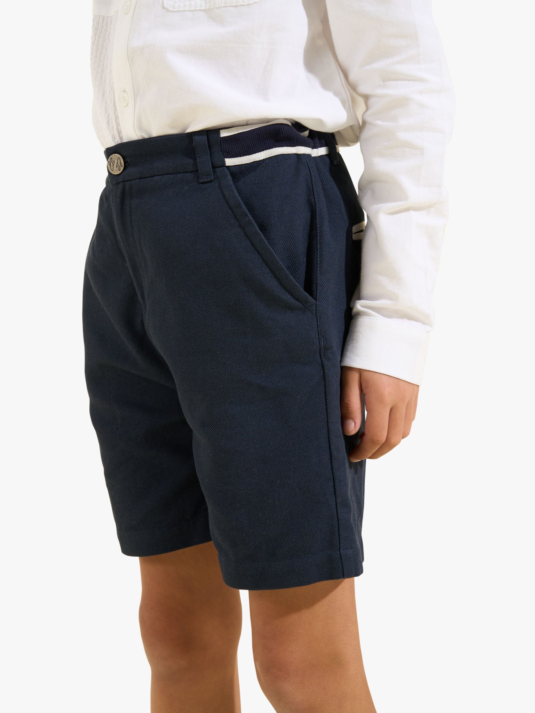Buy Angel & Rocket Kids' Bernard Smart Textured Shorts, Navy Online at johnlewis.com