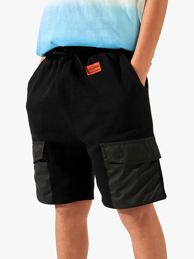 Angel & Rocket Kids' Niko Patch Pocket Cargo Shorts, Black