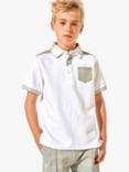 Angel & Rocket Kids' Eric Ottoman Smart Polo Shirt, White/Stone