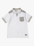 Angel & Rocket Kids' Eric Ottoman Smart Polo Shirt, White/Stone, White/Stone