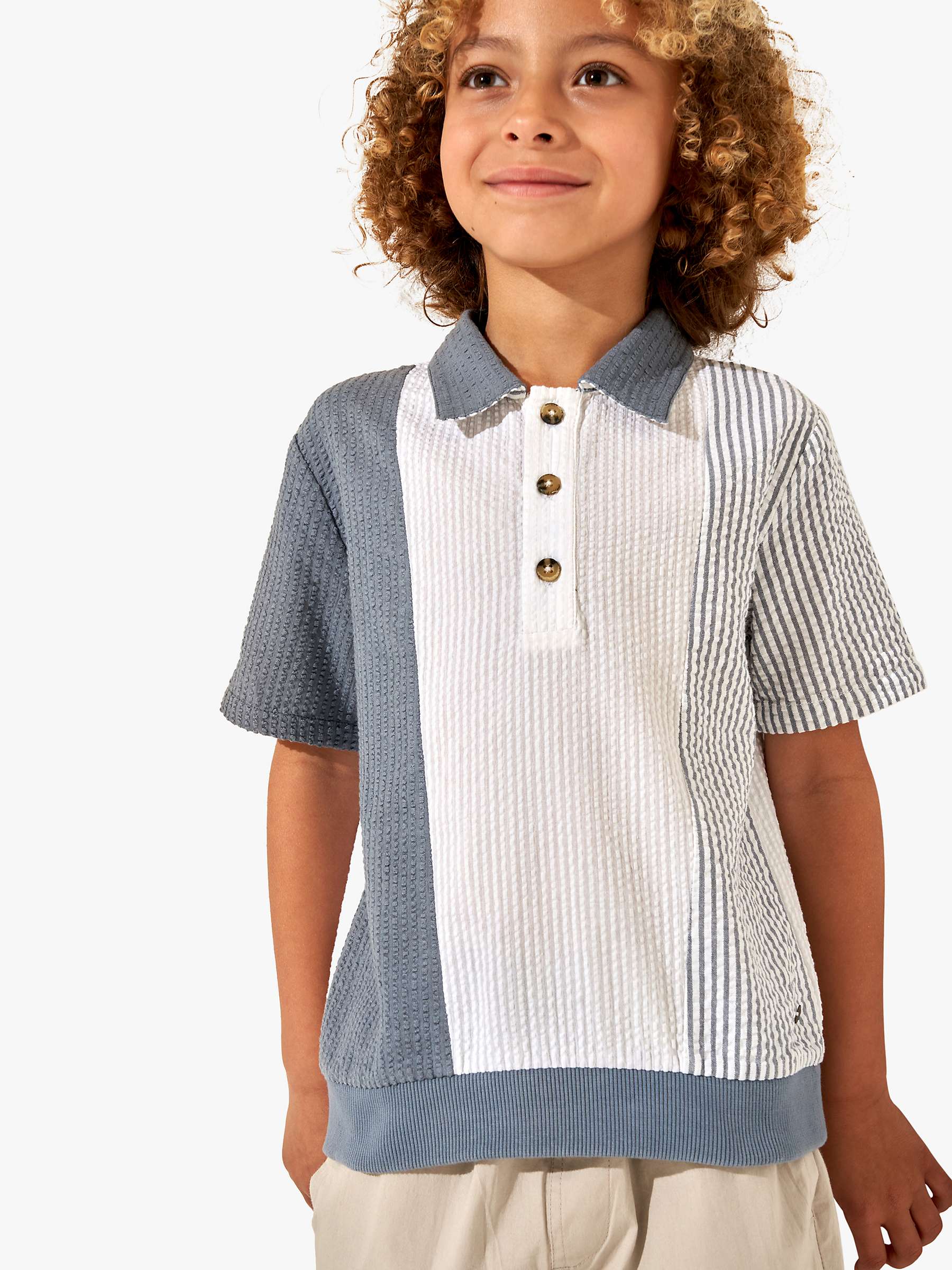 Buy Angel & Rocket Kids' Striped T-Shirt, Blue Online at johnlewis.com