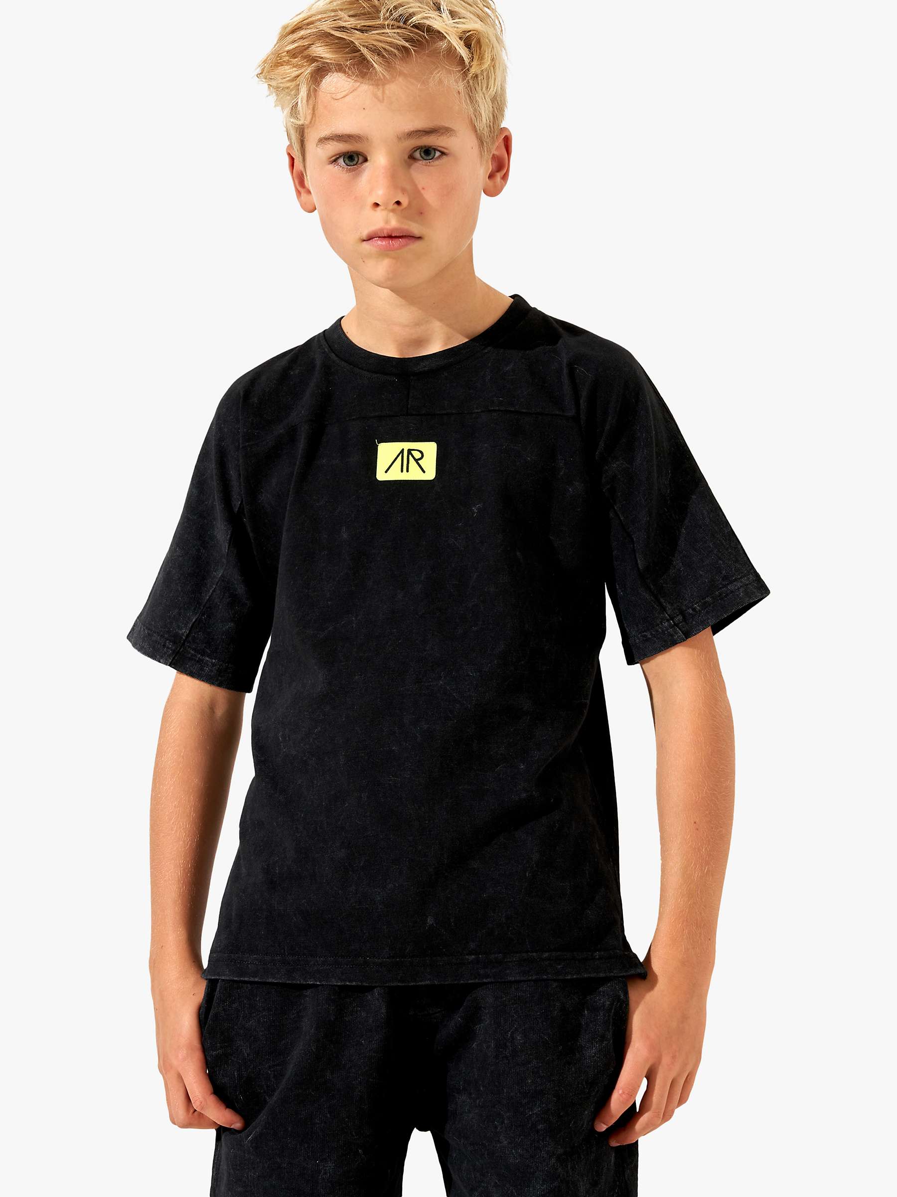 Buy Angel & Rocket Kids' Evan Authentic Wash T-Shirt, Charcoal Online at johnlewis.com