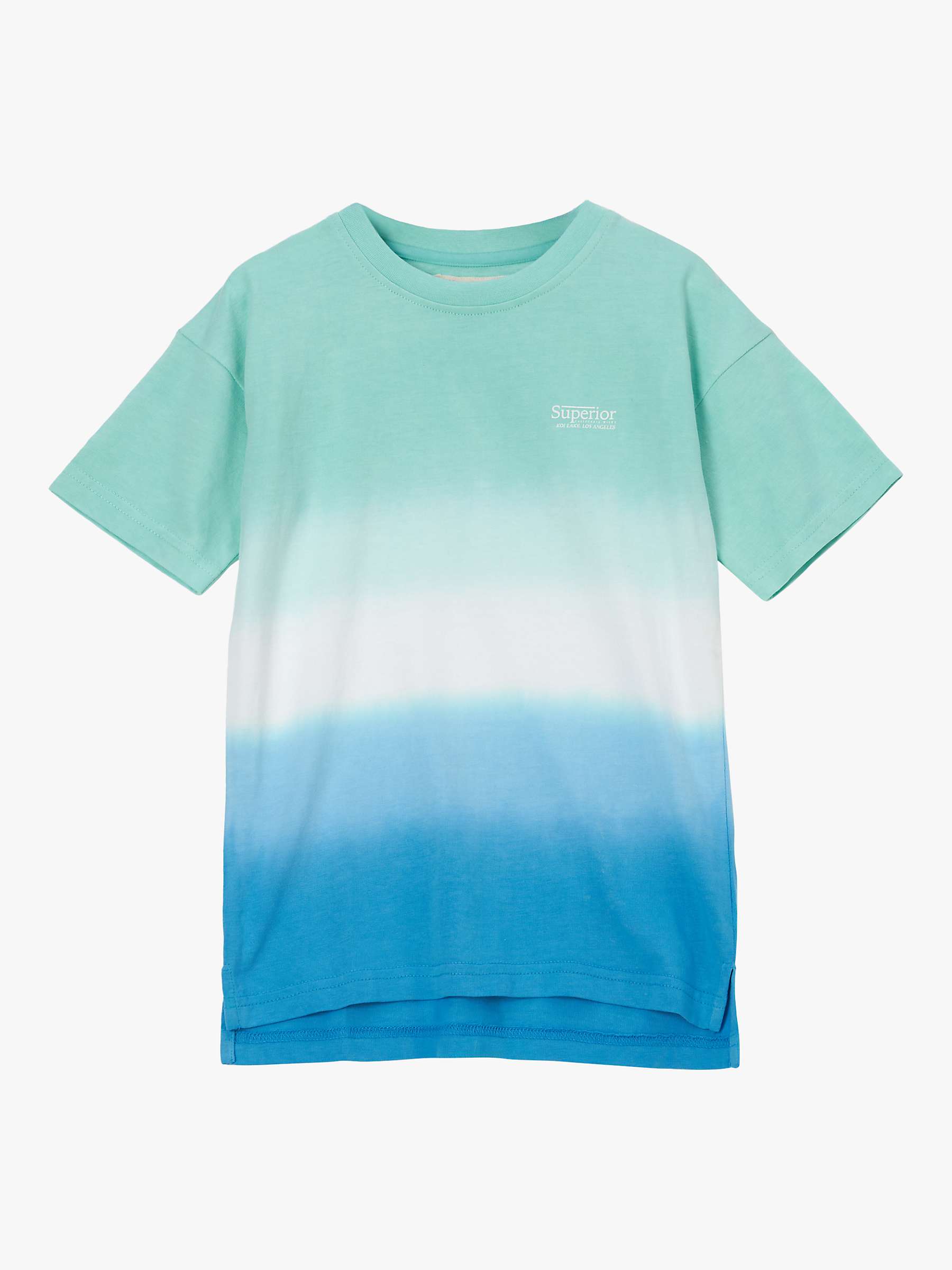 Buy Angel & Rocket Kids' Brad Ombre Tie Dye T-Shirt, Aqua Online at johnlewis.com