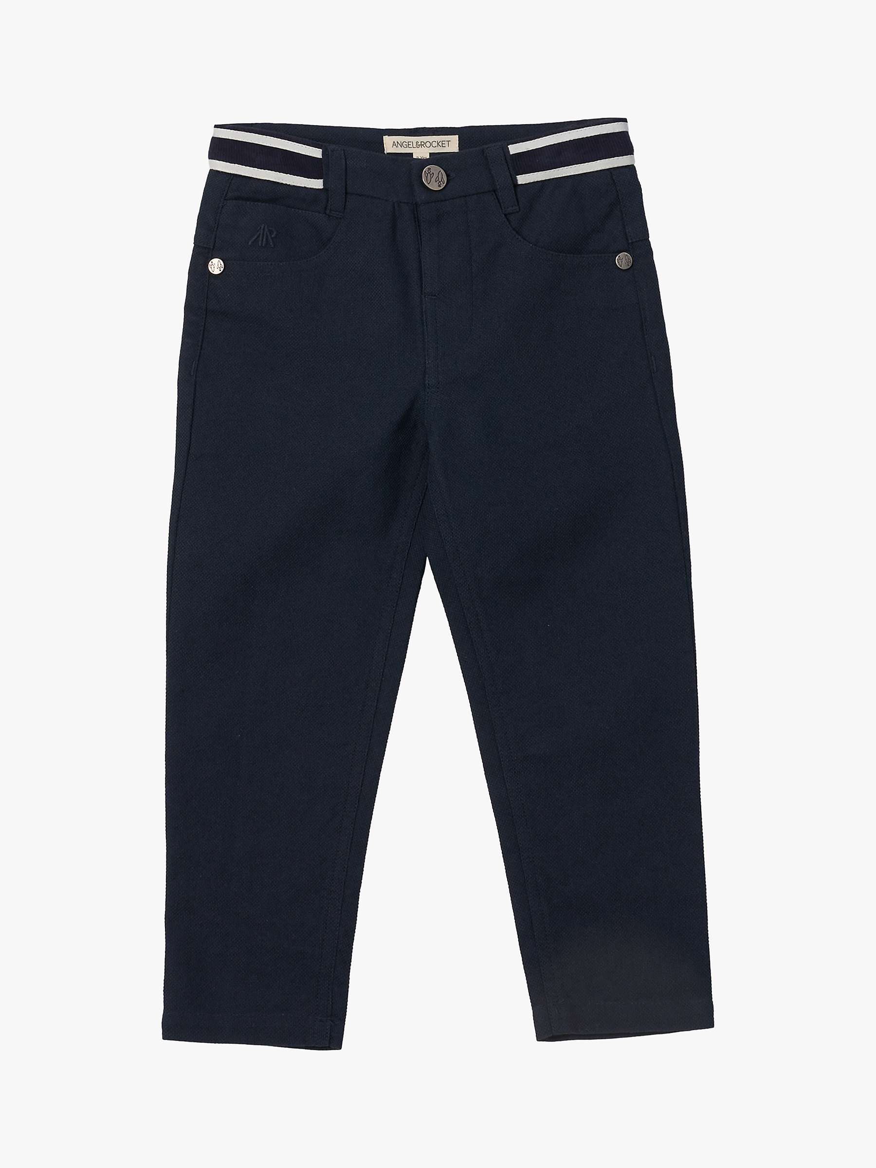 Buy Angel & Rocket Kids' Bernard Smart Textured Trousers, Navy Online at johnlewis.com