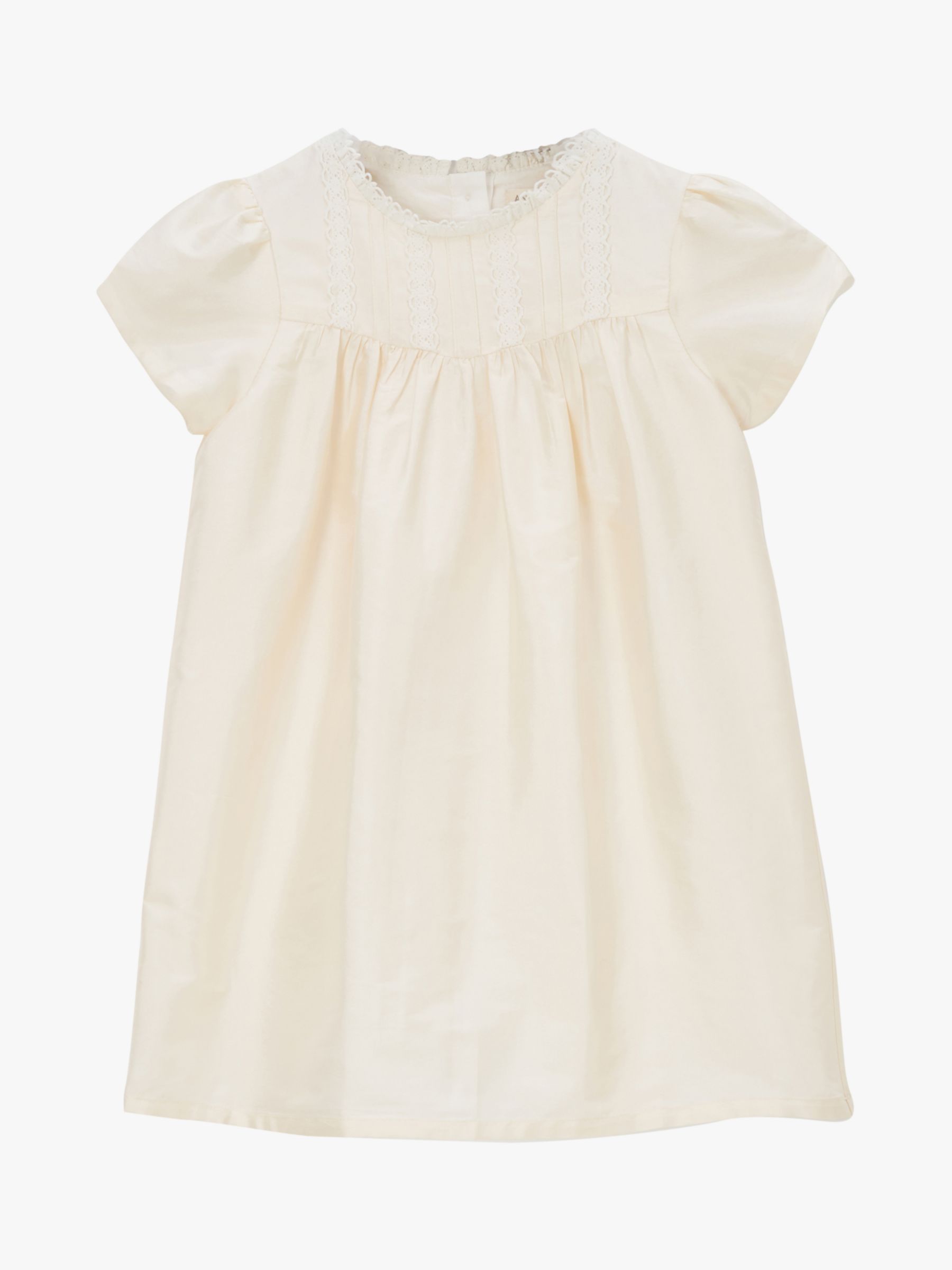 Buy Angel & Rocket Baby Sofia Tafetta Lace Trim Dress, Cream Online at johnlewis.com