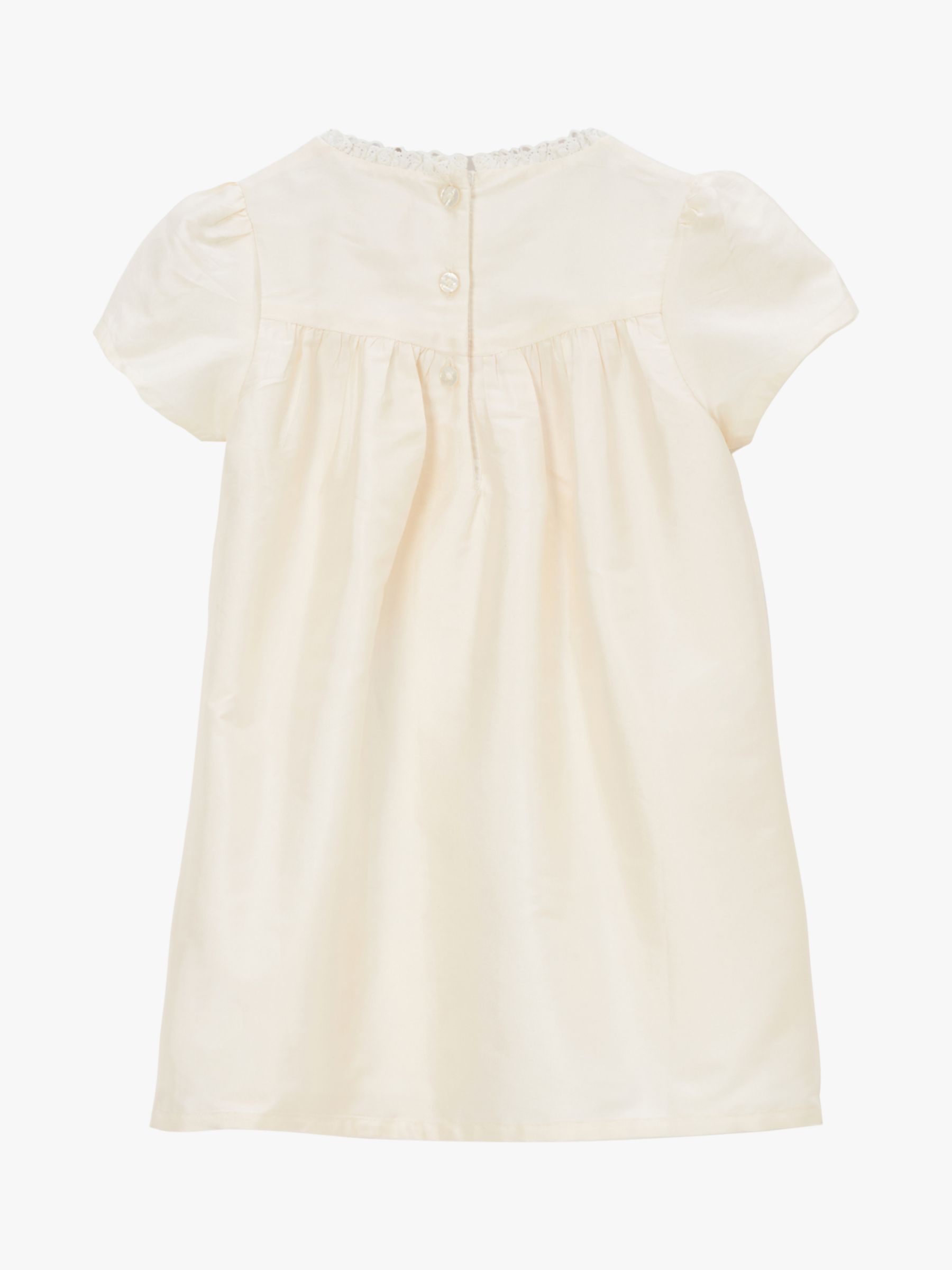 Buy Angel & Rocket Baby Sofia Tafetta Lace Trim Dress, Cream Online at johnlewis.com