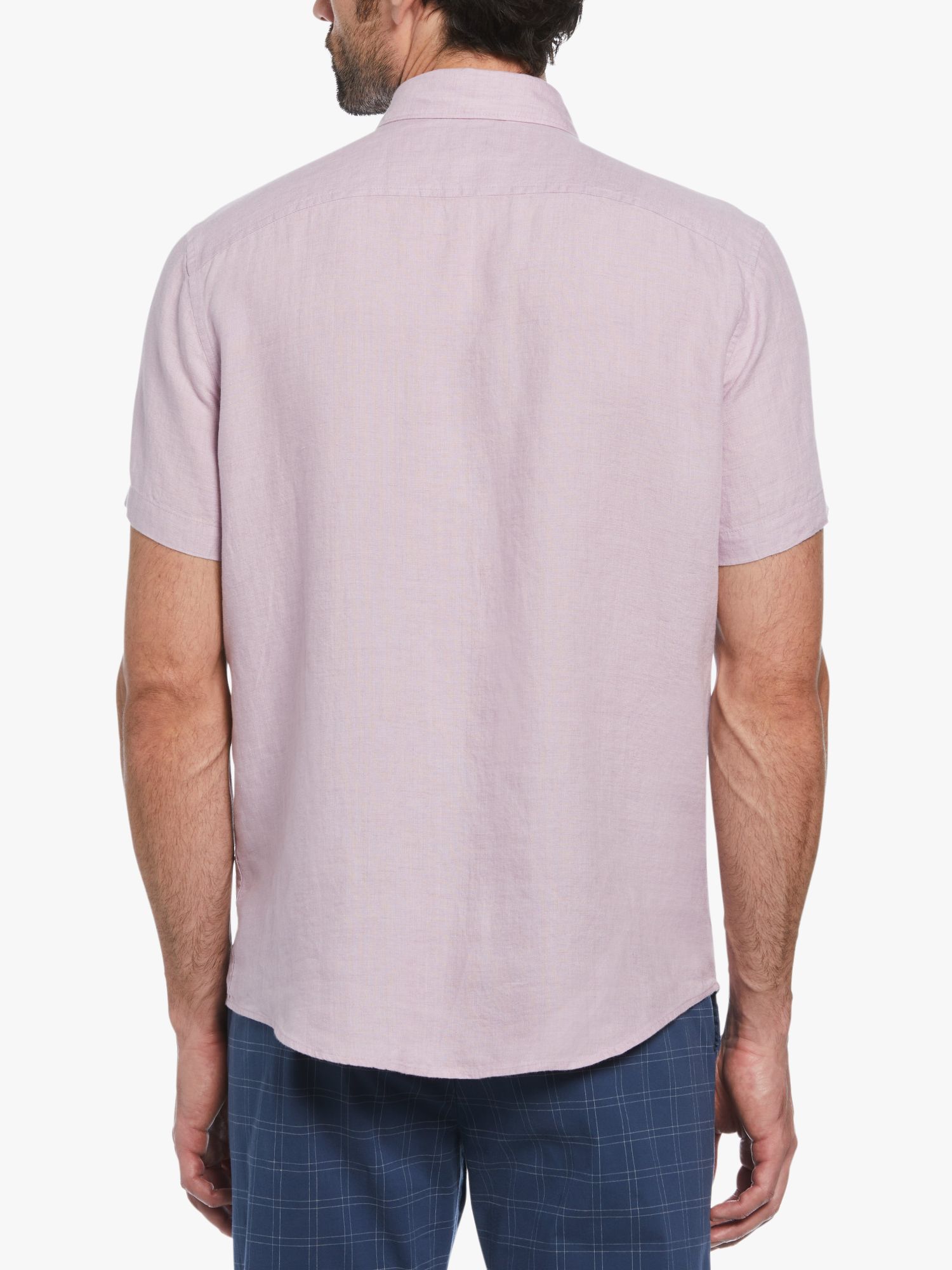 Original Penguin Linen Short Sleeve Shirt, Lavender Frost, M