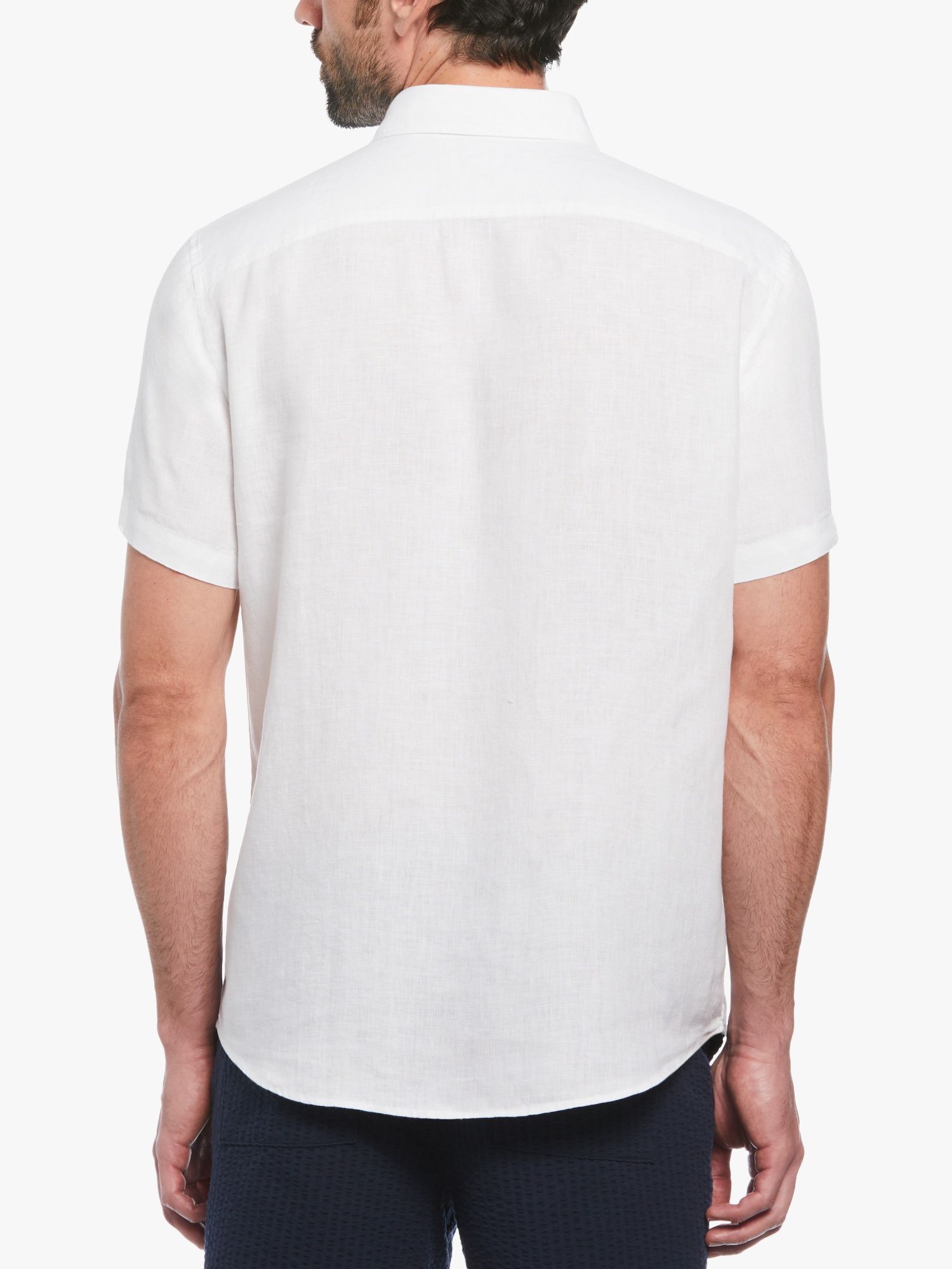 Buy Original Penguin Short Sleeve Linen Shirt, White Online at johnlewis.com