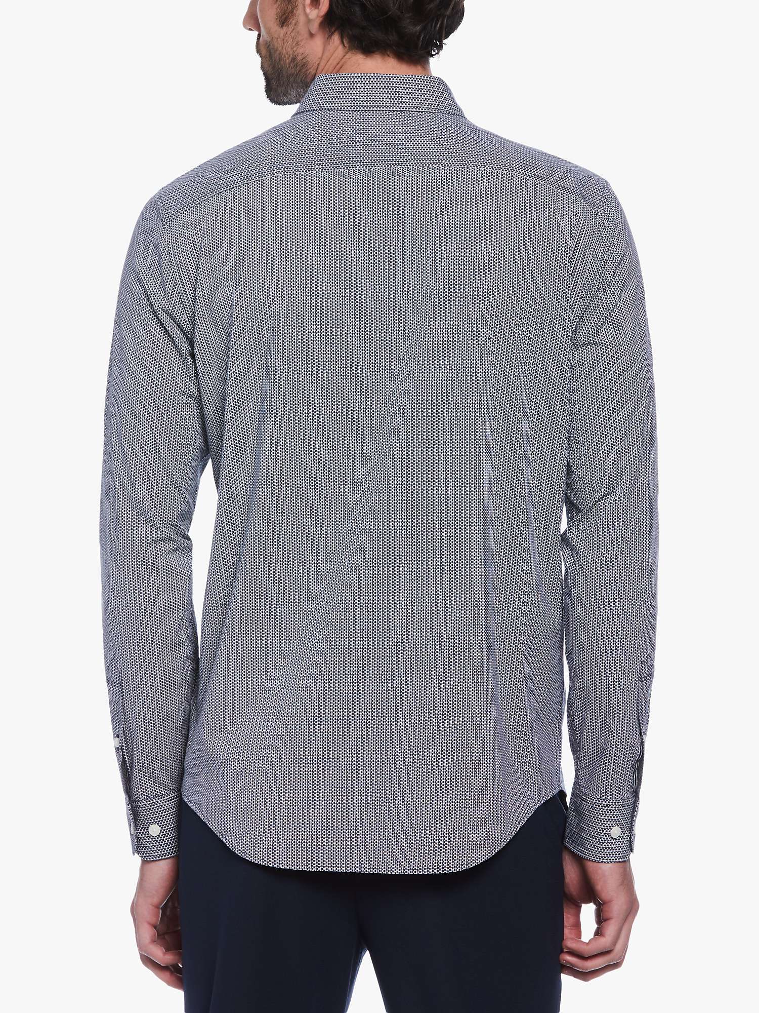 Buy Original Penguin Long Sleeve All-Over Mini Print Shirt, Blue Online at johnlewis.com