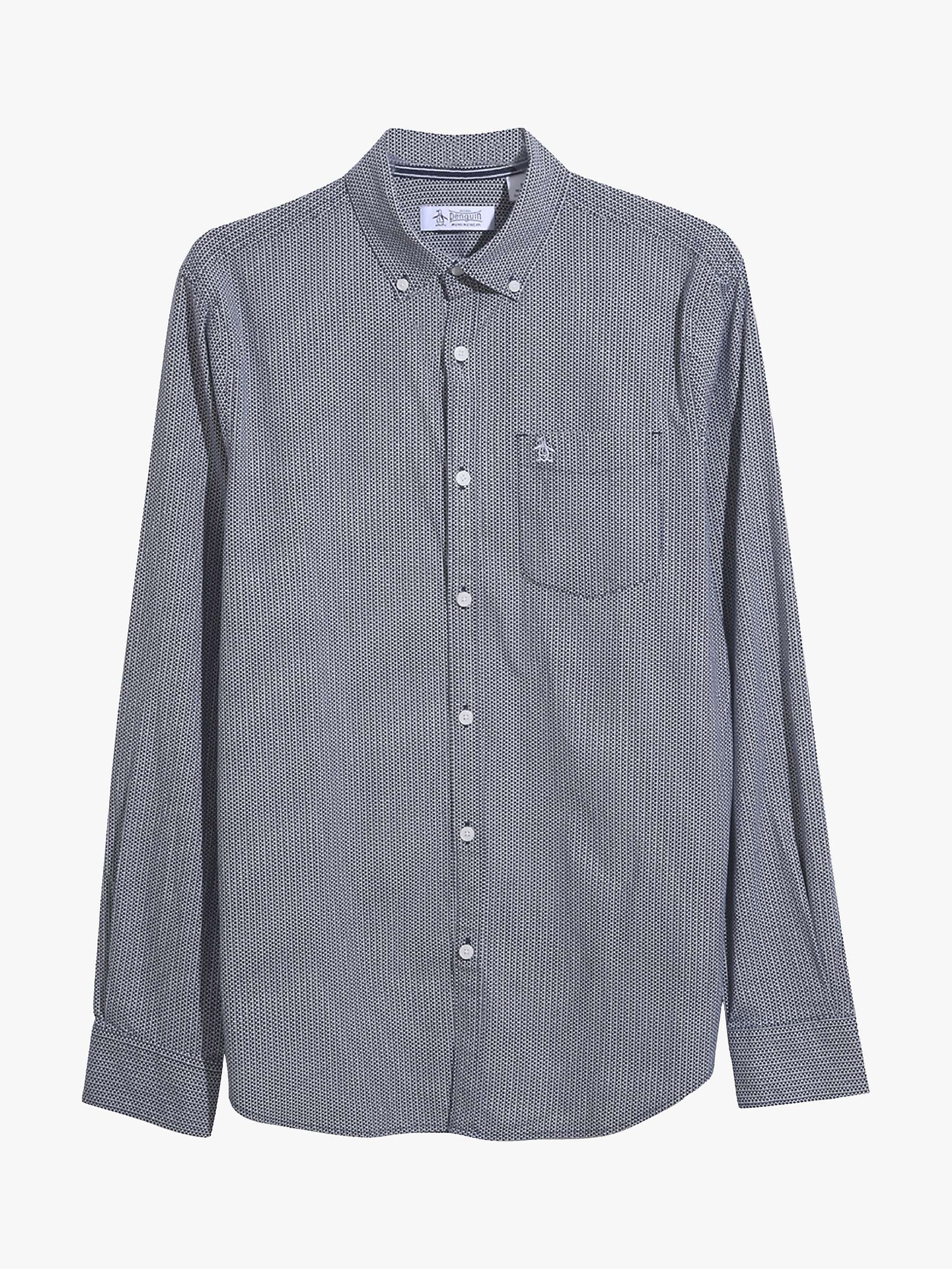 Buy Original Penguin Long Sleeve All-Over Mini Print Shirt, Blue Online at johnlewis.com