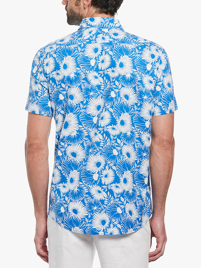 Original Penguin Short Sleeve All-Over Floral Print Shirt, Blue/White
