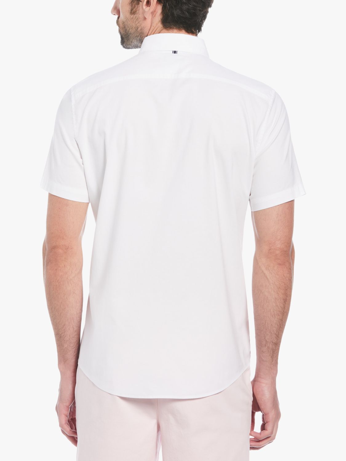 Original Penguin Short Sleeve Stretch Oxford Shirt, White, L