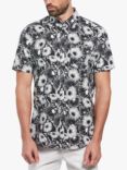 Original Penguin Short Sleeve All-Over Floral Print Shirt, Dark Sapphire