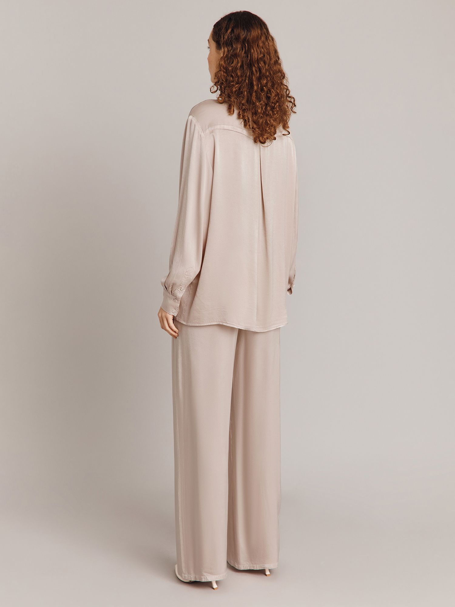 Buy Ghost Imogen Wide Leg Satin Trousers Online at johnlewis.com