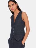 Whistles Joanna Denim Waistcoat, Dark Denim