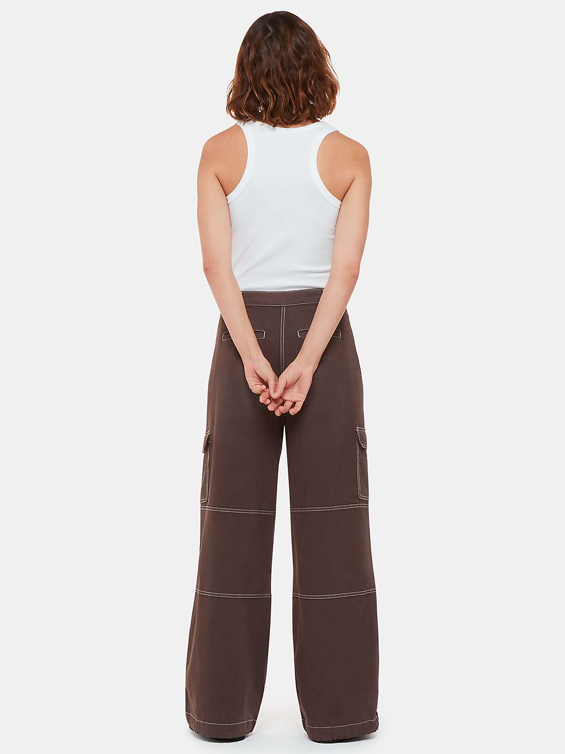 Buy Whistles Lorna Cargo Trousers, Chocolate Online at johnlewis.com