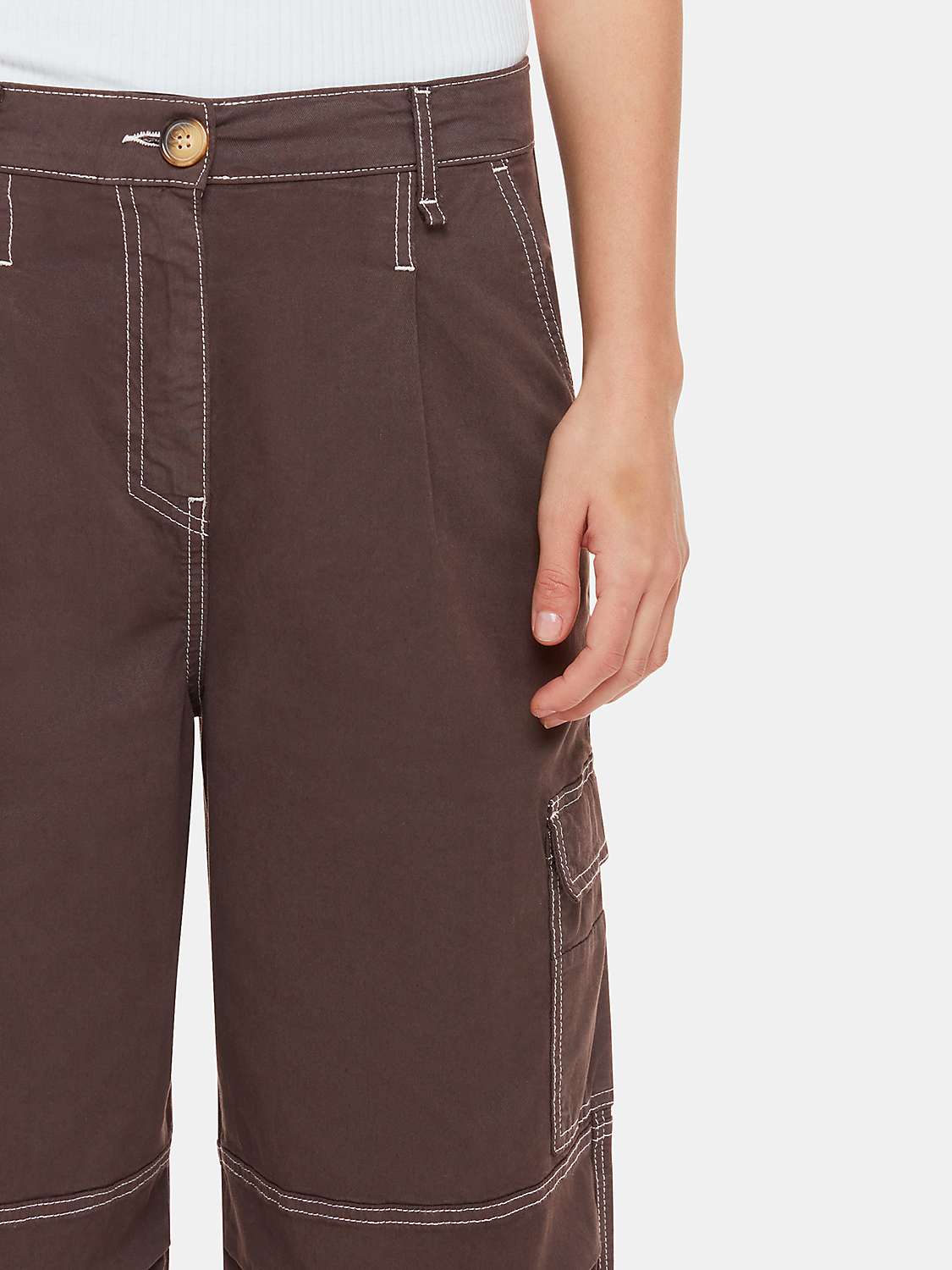 Buy Whistles Lorna Cargo Trousers, Chocolate Online at johnlewis.com