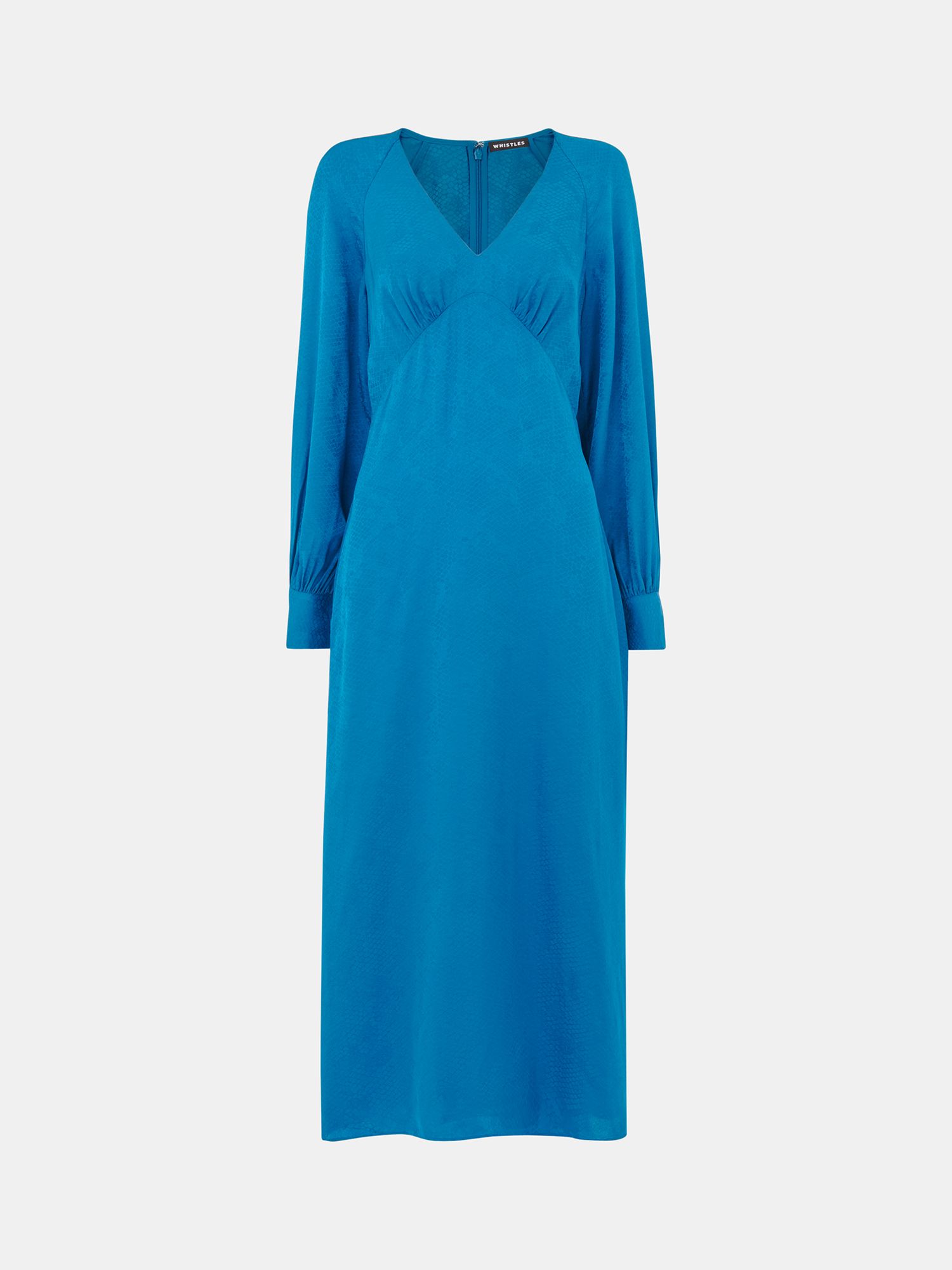 Whistles Petite Serpent Jacquard Midi Dress, Blue, 12