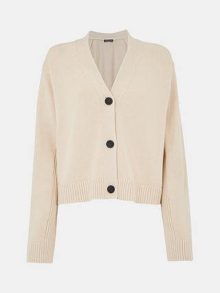 Whistles Nina Button Front Cardigan, Ivory
