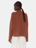 Whistles Rib Collar Cardigan, Brown