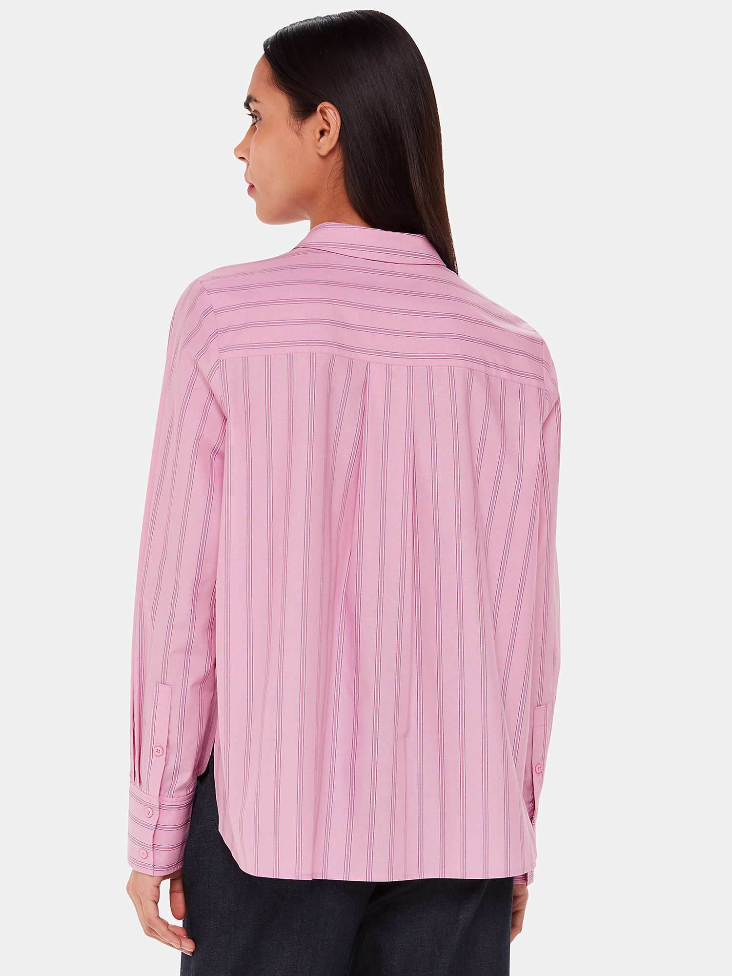 Buy Whistles Stripe Cotton Boxy Fit Shirt, Pink/Multi Online at johnlewis.com