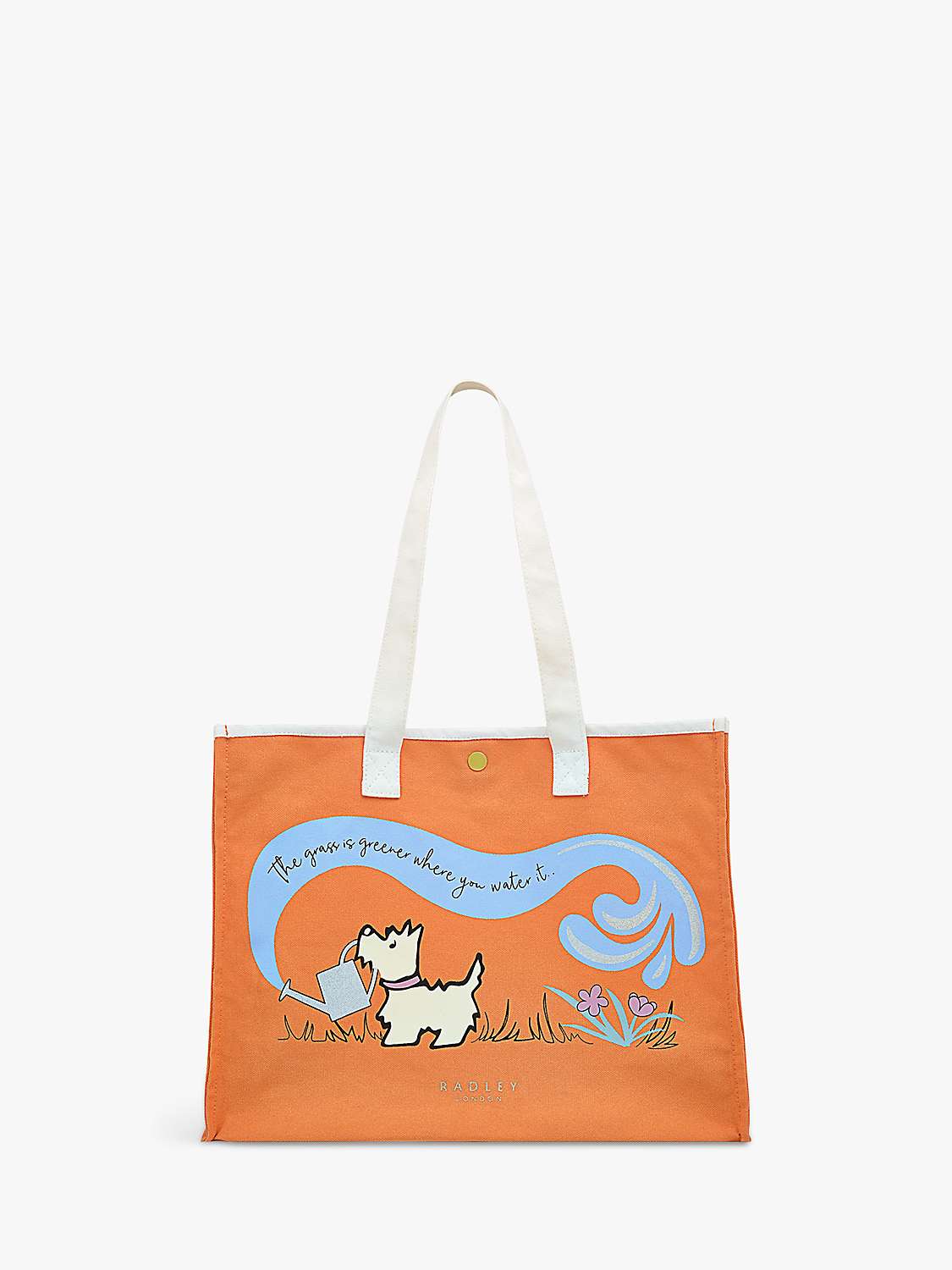 Buy Radley The Grass Is Greener Large Open Top Tote Bag, Apricot Online at johnlewis.com