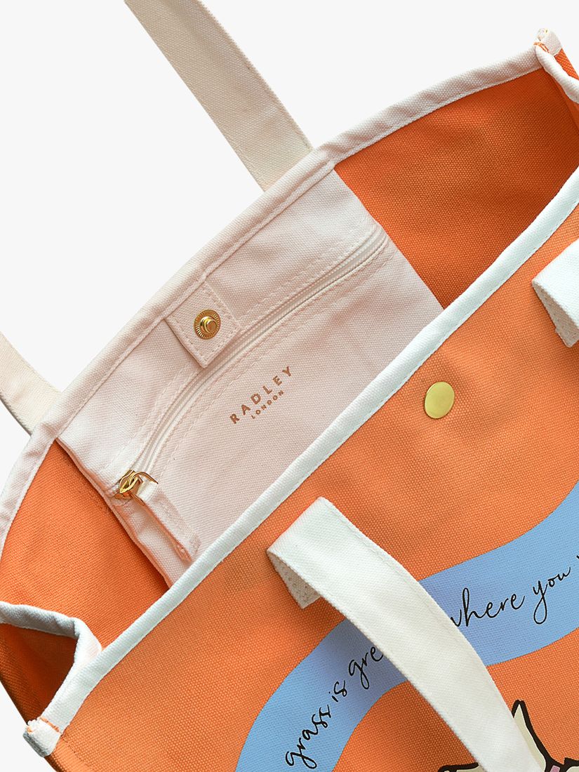 Buy Radley The Grass Is Greener Large Open Top Tote Bag, Apricot Online at johnlewis.com