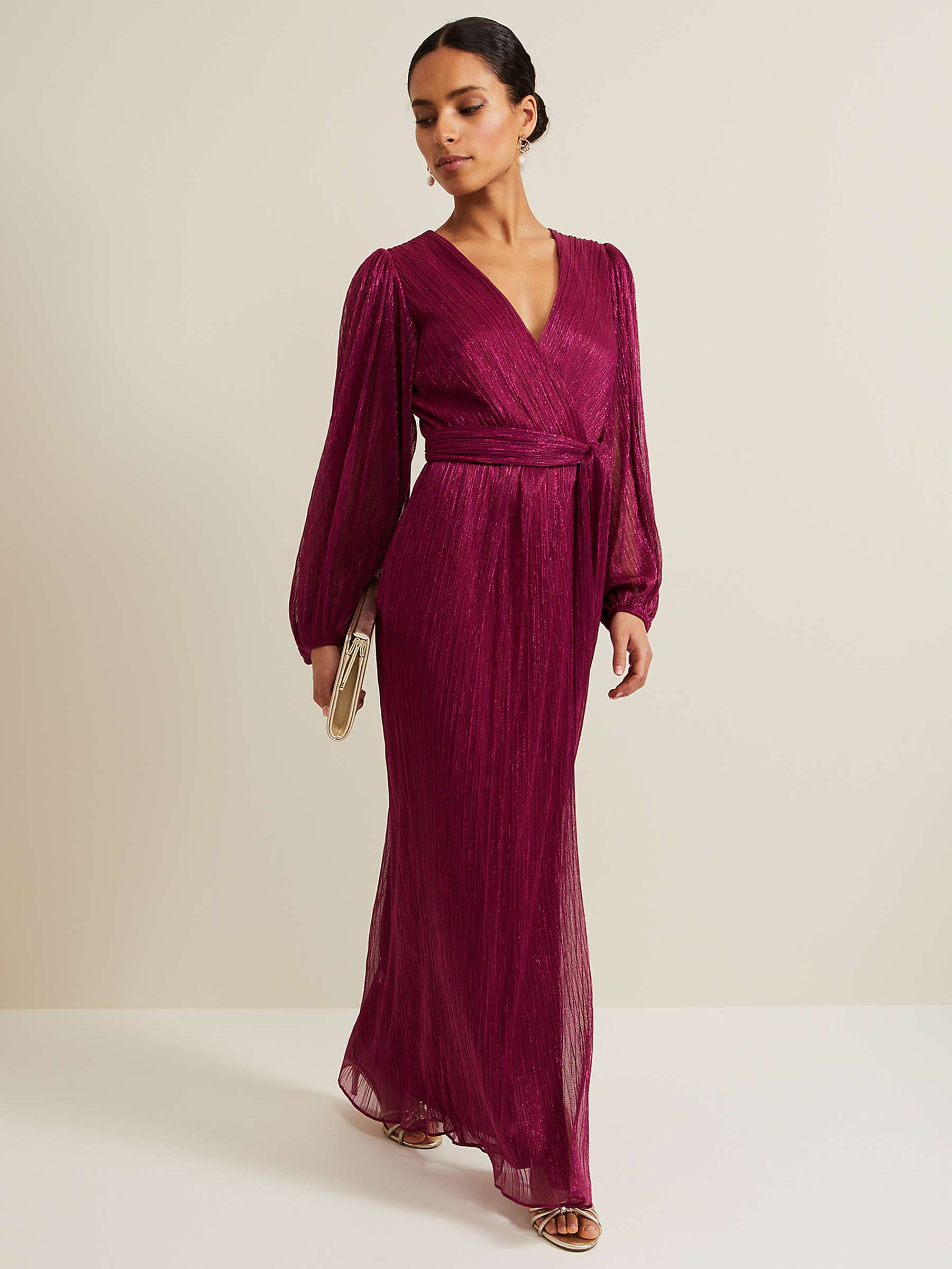 Buy Phase Eight Petite Brielle Wrap Maxi Dress, Pink Online at johnlewis.com