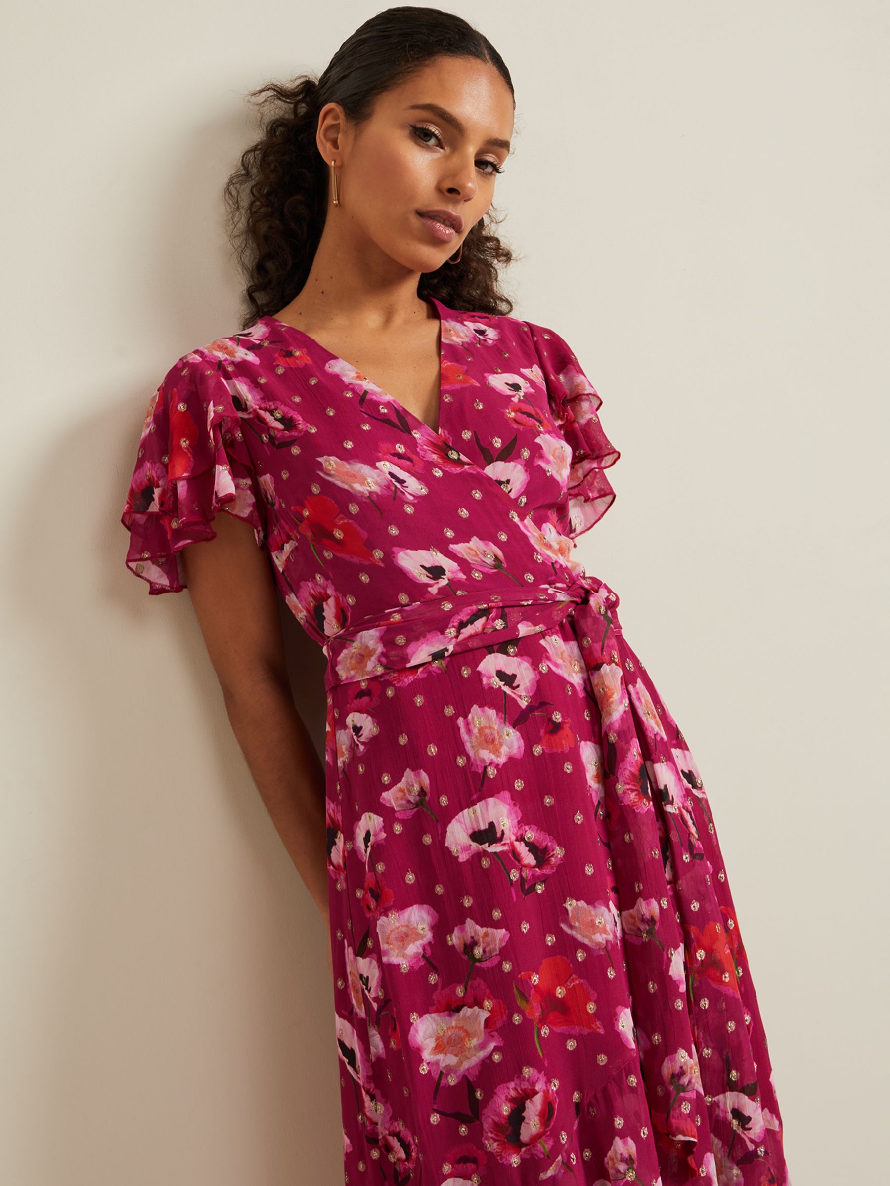 Buy Phase Eight Petite Nadine Midi Dress, Multi Online at johnlewis.com