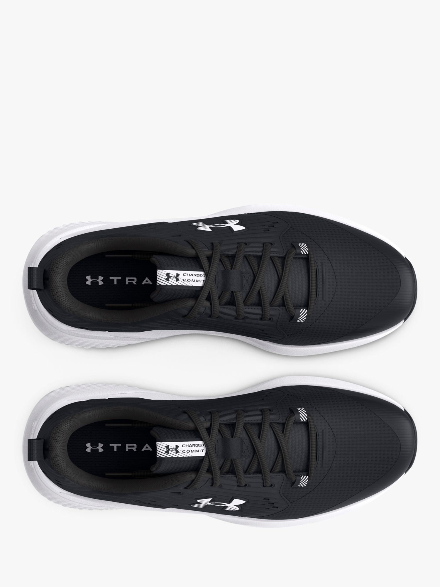 Buy Under Armour Charged Men's Running Shoes, Black/White Online at johnlewis.com