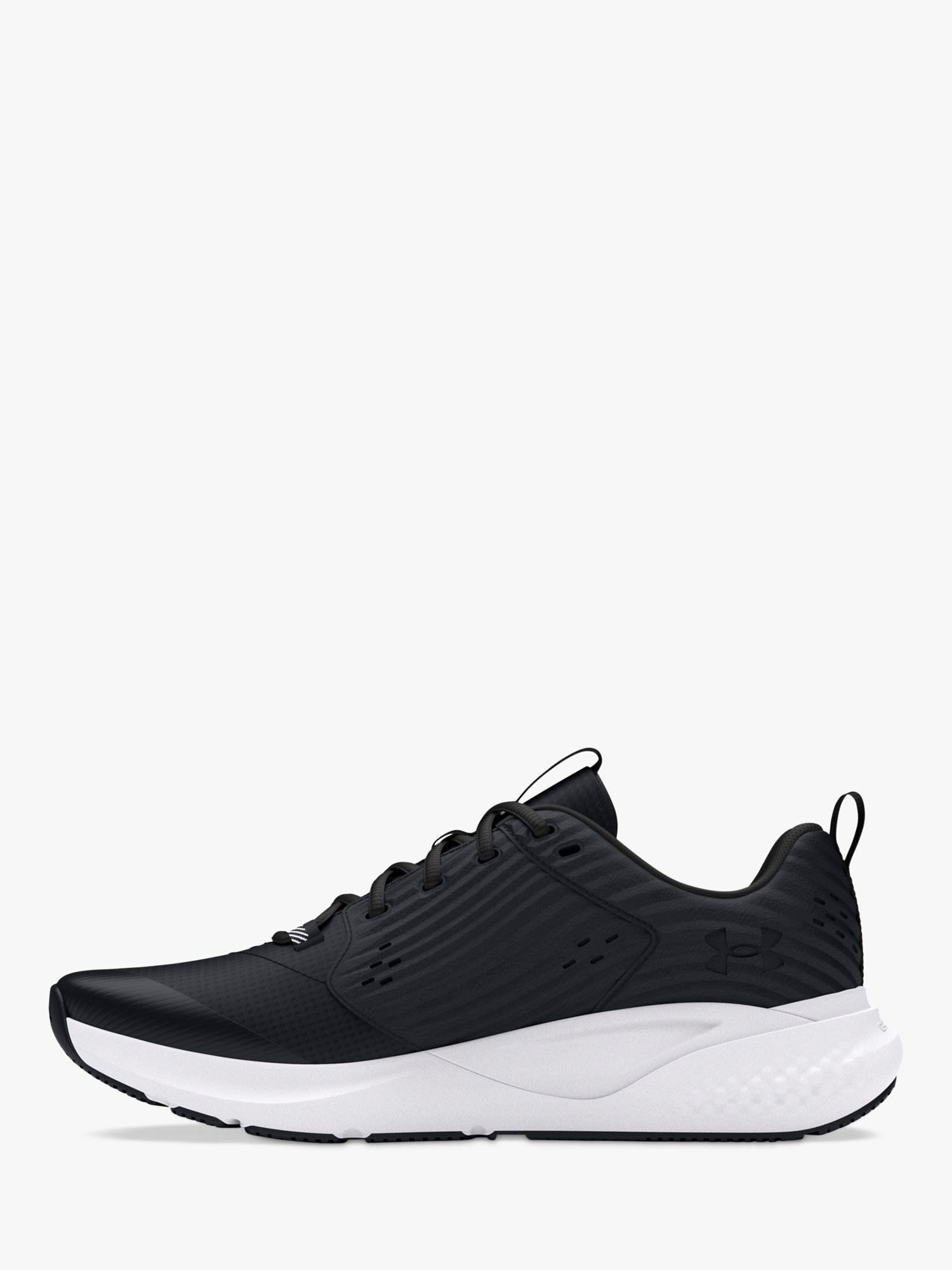 Buy Under Armour Charged Men's Running Shoes, Black/White Online at johnlewis.com