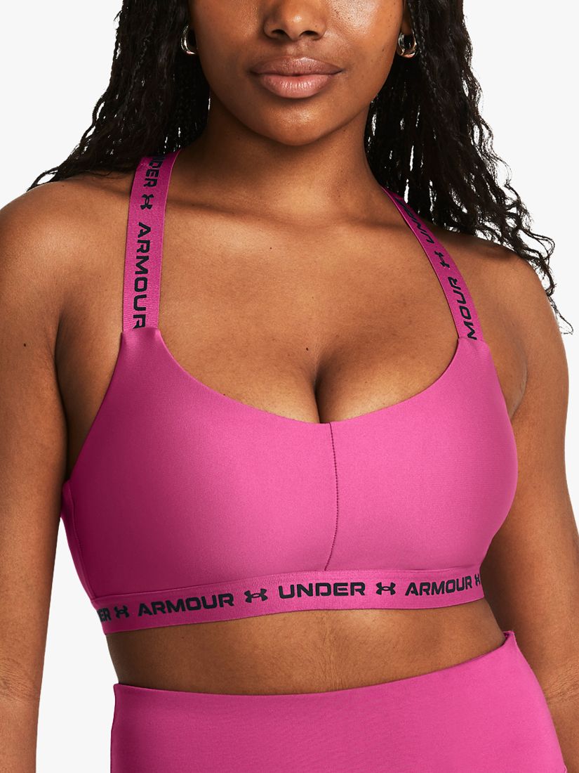 Under Armour Crossback Low Sports Bra, Astro Pink/Black at John