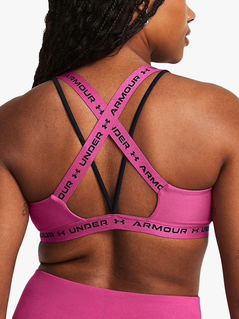 Buy Under Armour Crossback Low Sports Bra, Astro Pink/Black Online at johnlewis.com