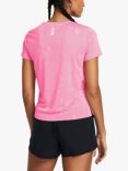 Under Armour Launch Splatter Short Sleeve Top, Pink/Reflective