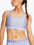 Under Armour Mid Crossback Sports Bra, Celeste/White, Celeste/White