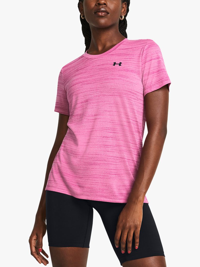 Under Armour Tech Tiger Short Sleeve T-Shirt, Astro Pink / Black, M
