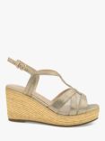 Paradox London Yanelli Wide Fit Wedge Heel Sandals, Champagne