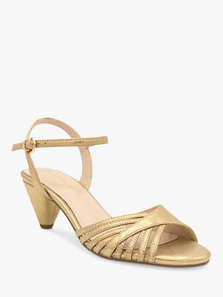 Paradox London Maylea Cone Mid Heel Sandals, Gold