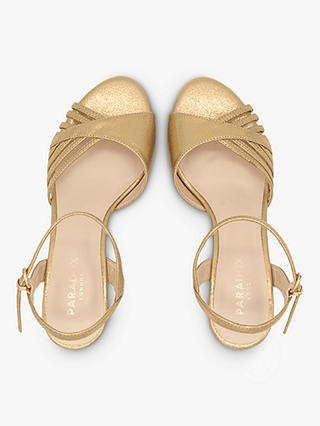 Paradox London Maylea Cone Mid Heel Sandals, Gold