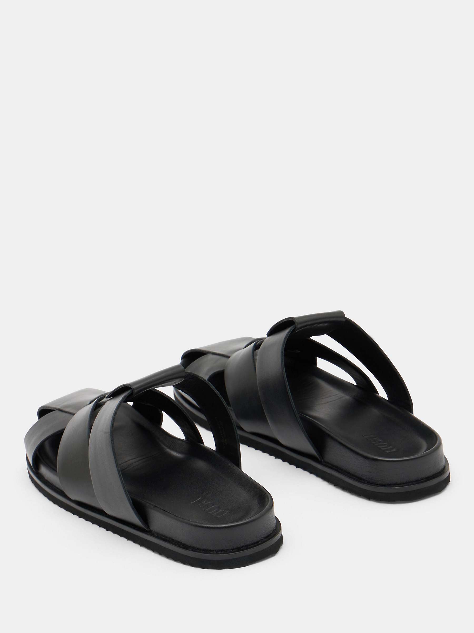 Buy HUSH Cora Closed Toe Leather Cage Sandals, Black Online at johnlewis.com