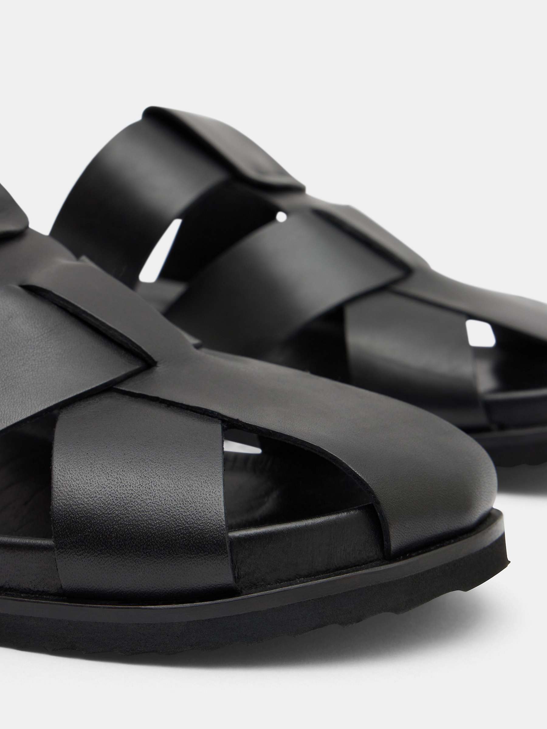 Buy HUSH Cora Closed Toe Leather Cage Sandals, Black Online at johnlewis.com