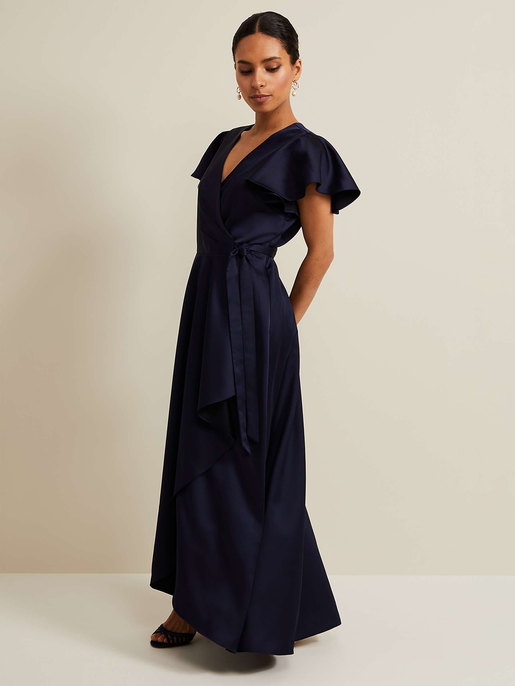 Buy Phase Eight Petite Arabella Wrap Maxi Dress, Navy Online at johnlewis.com